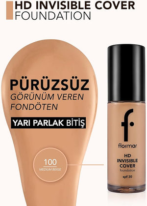 Flormar Invisible Cvr Hd Foundation 100 Mdium Beige Np