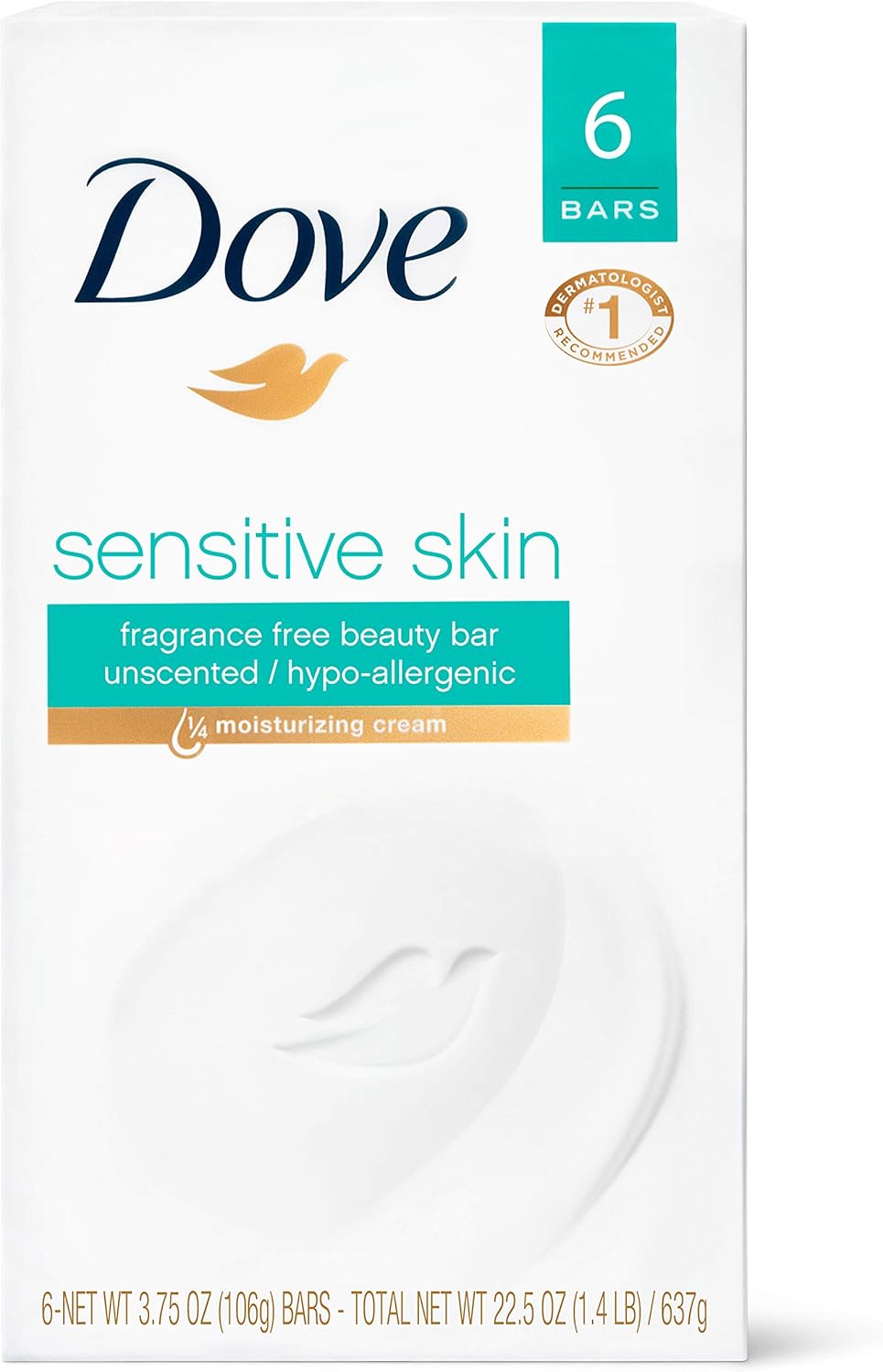 Dove Beauty Bar Sensitive Skin (6 Pack) (637g)