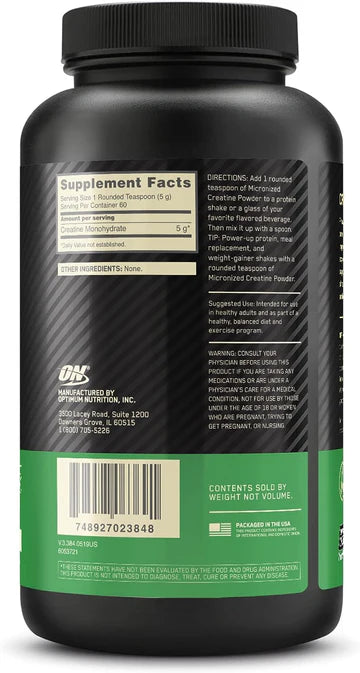 مسحوق أحادي هيدرات الكرياتين الميكرونيزد من أوبتيموم نيوتريشن (300 جم)