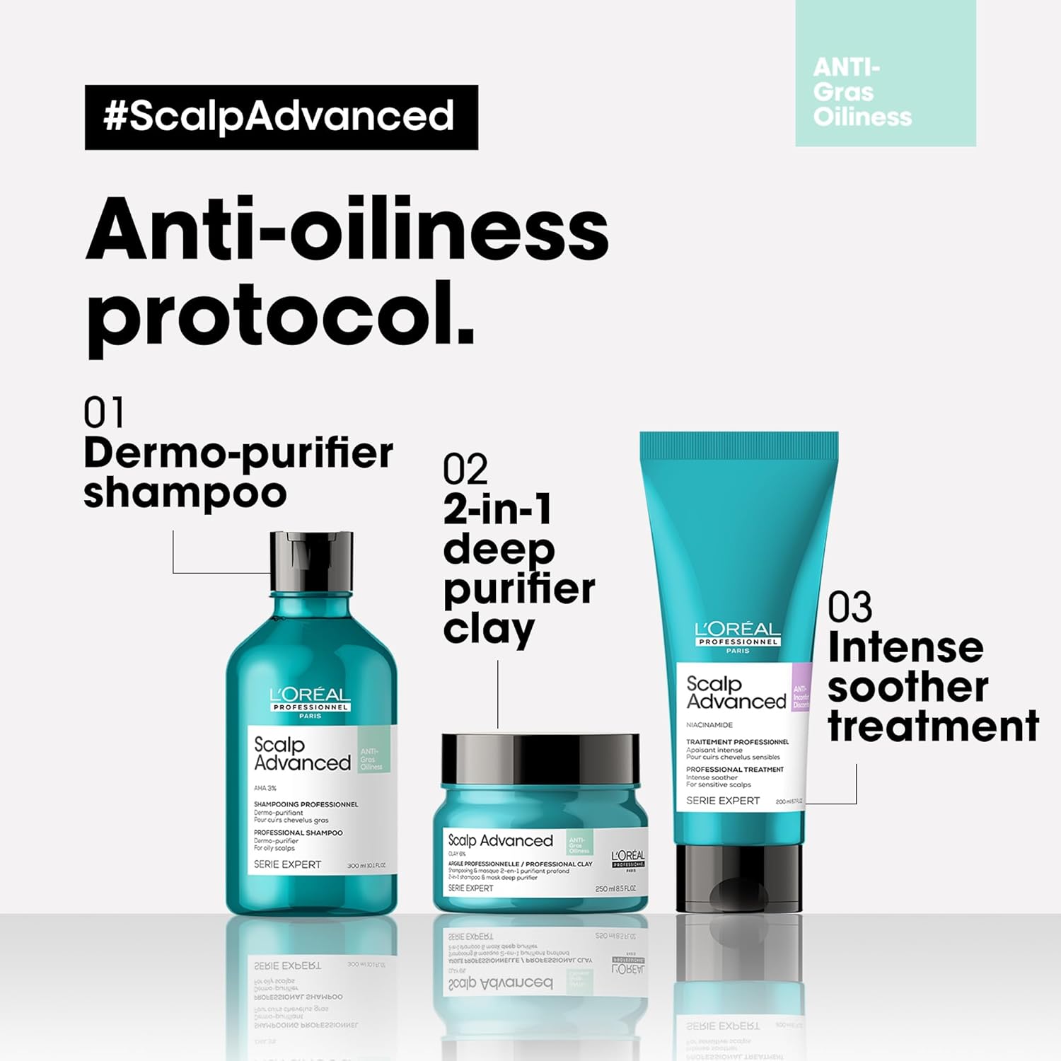 L'Oréal Professionnel Scalp Advanced Cleansing Shampoo – Oily Scalp Care 300ml