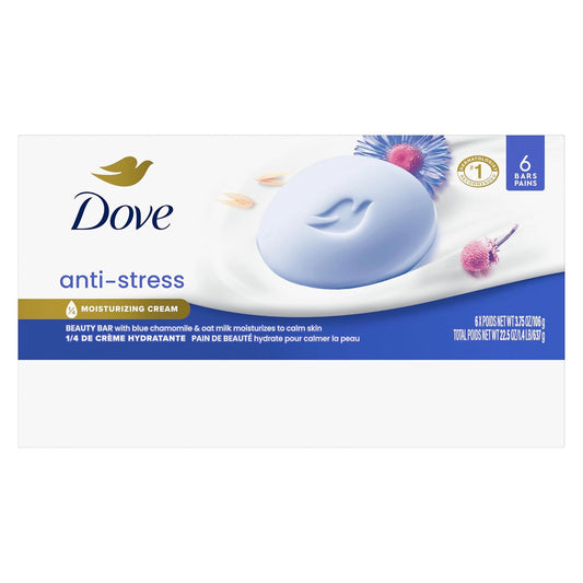 Dove Beauty Bar Anti Stress - Blue Chamomile and Oat Milk (6 Pack) (637g)