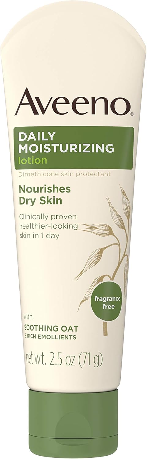 Aveeno daily moisturizing lotion for dry skin: prebiotic oat, unscented, paraben free, 71g