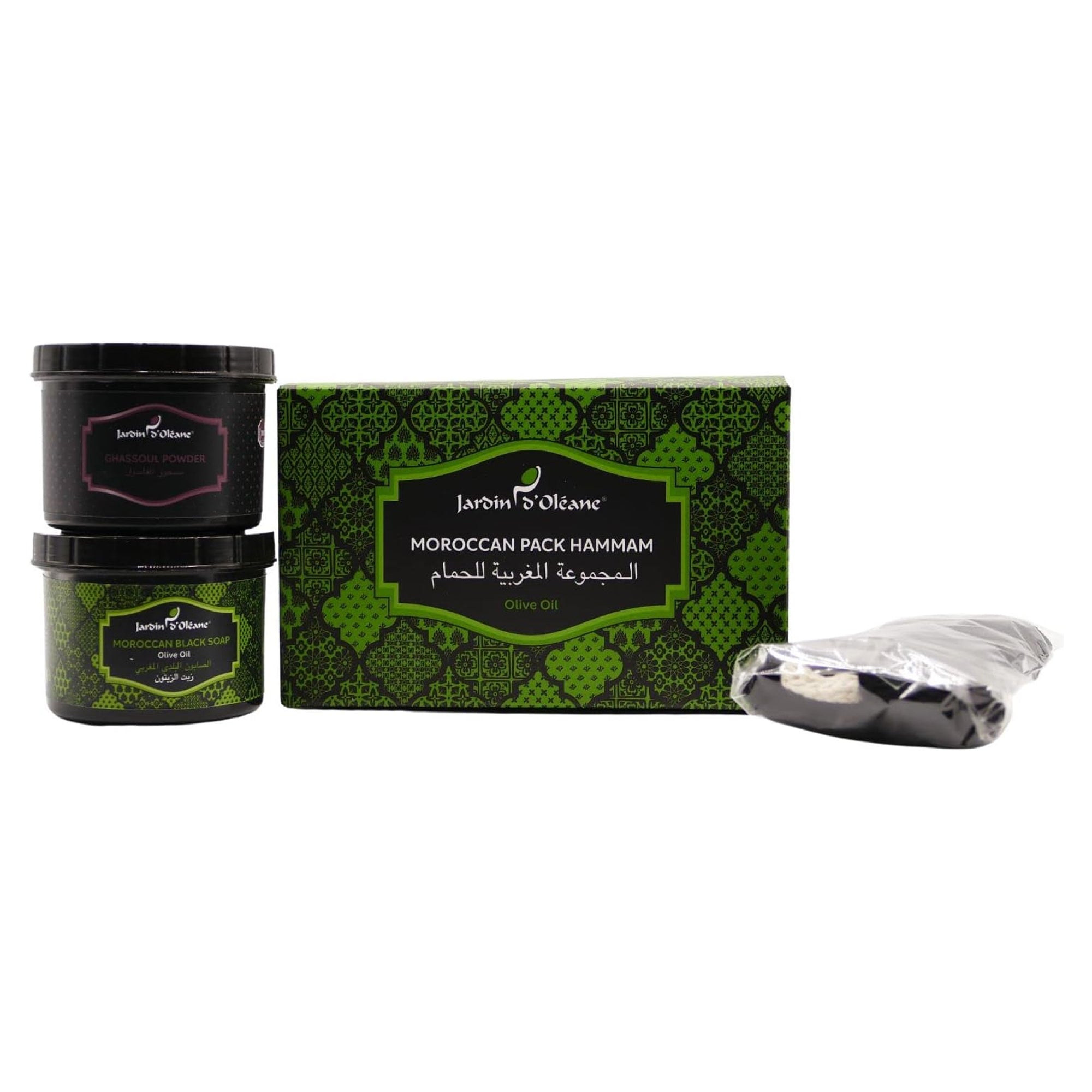 Jardin D Oleane Moroccan Hammam Pack - Black Soap, Mitt & Clay Mask