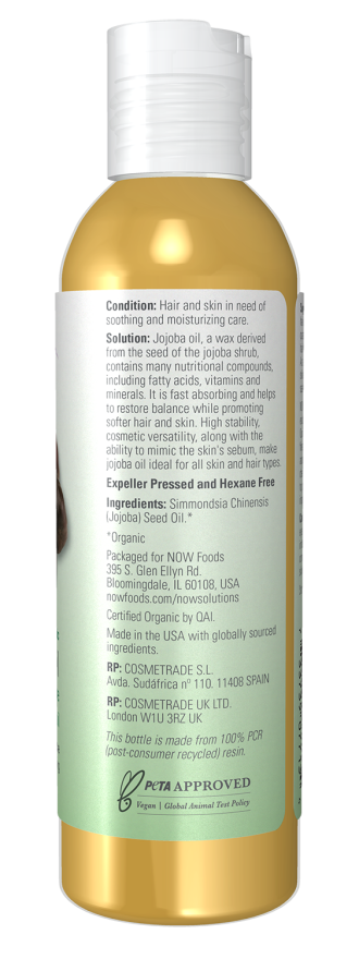 NOW Jojoba Oil – Pure Natural Moisturizer for Skin, Hair and Body