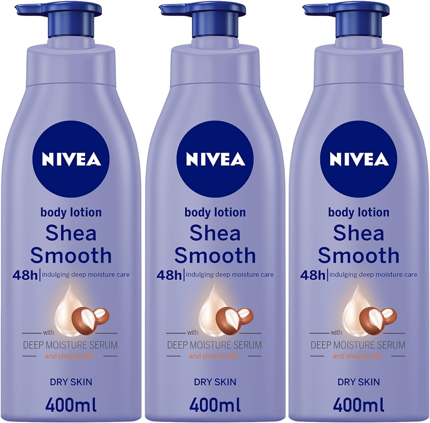 Nivea Body Lotion Dry Skin Shea Smooth Shea Butter 3X400 Ml