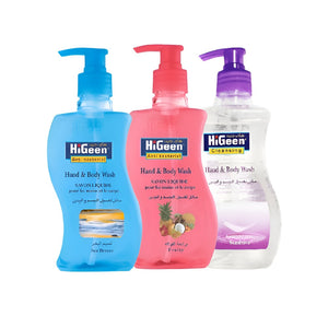 Higeen body and hand wash 500ml anti bacterial 1+2 free