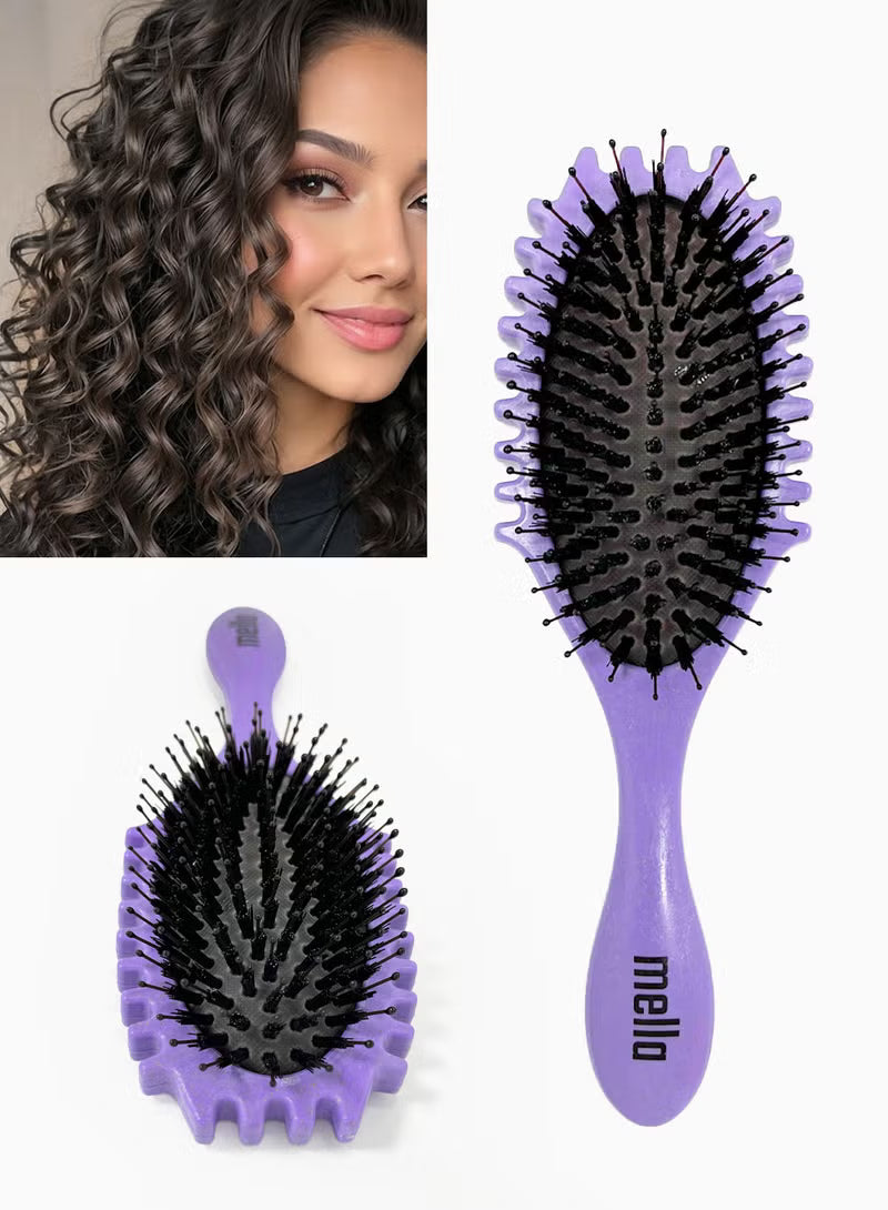 Mella Padded Hair Brush – Gentle Detangling and Shaping for Curly Hair
