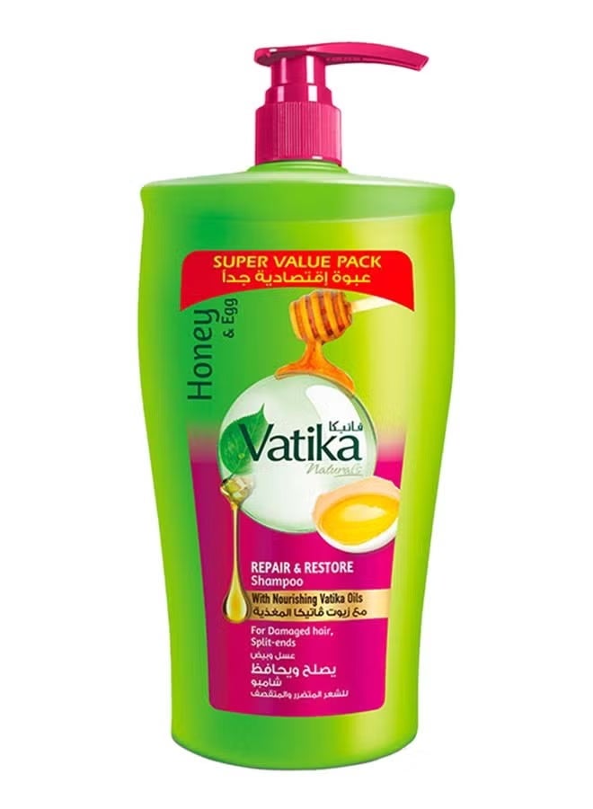 Vatika shampoo repairs and protects hair with honey and egg extract   1000ml
