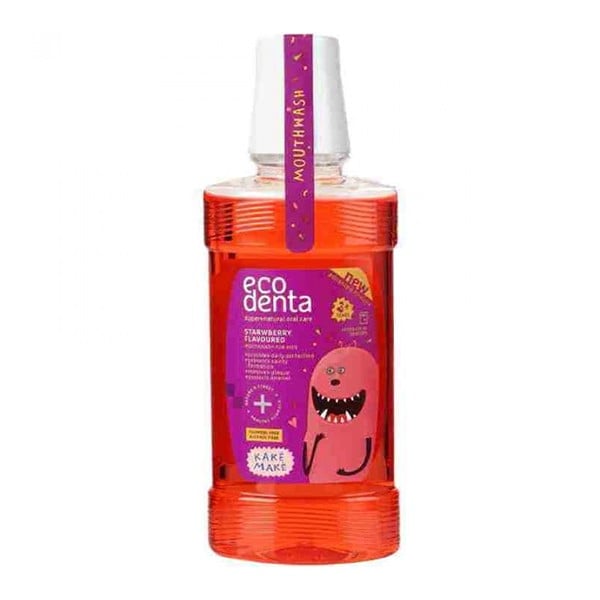Ecodenta kids mouth wash 250ml strawberry flavored 3+years