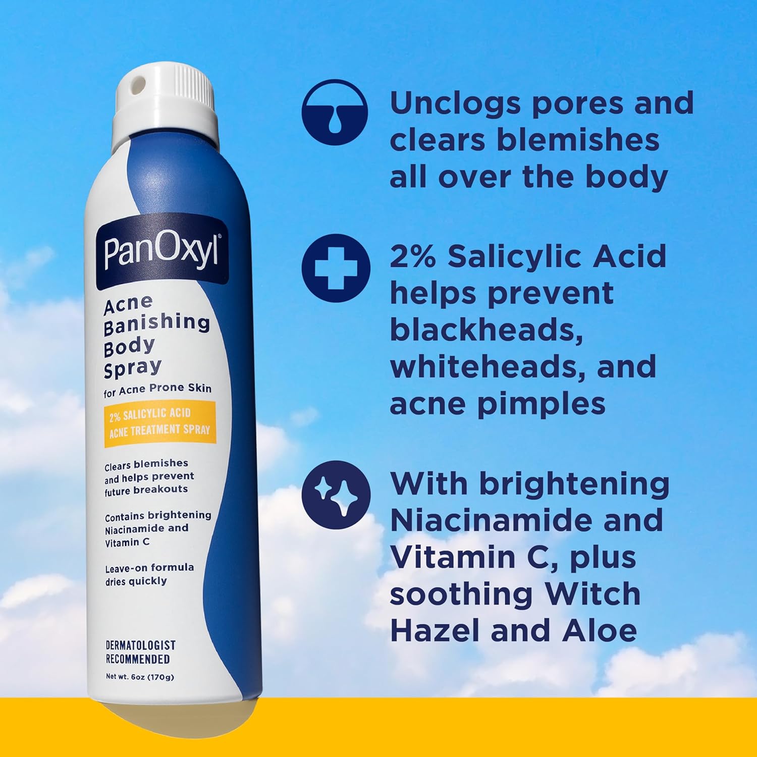 PanOxyl Acne Banishing Body Spray With 2% Salicylic Acid 170g