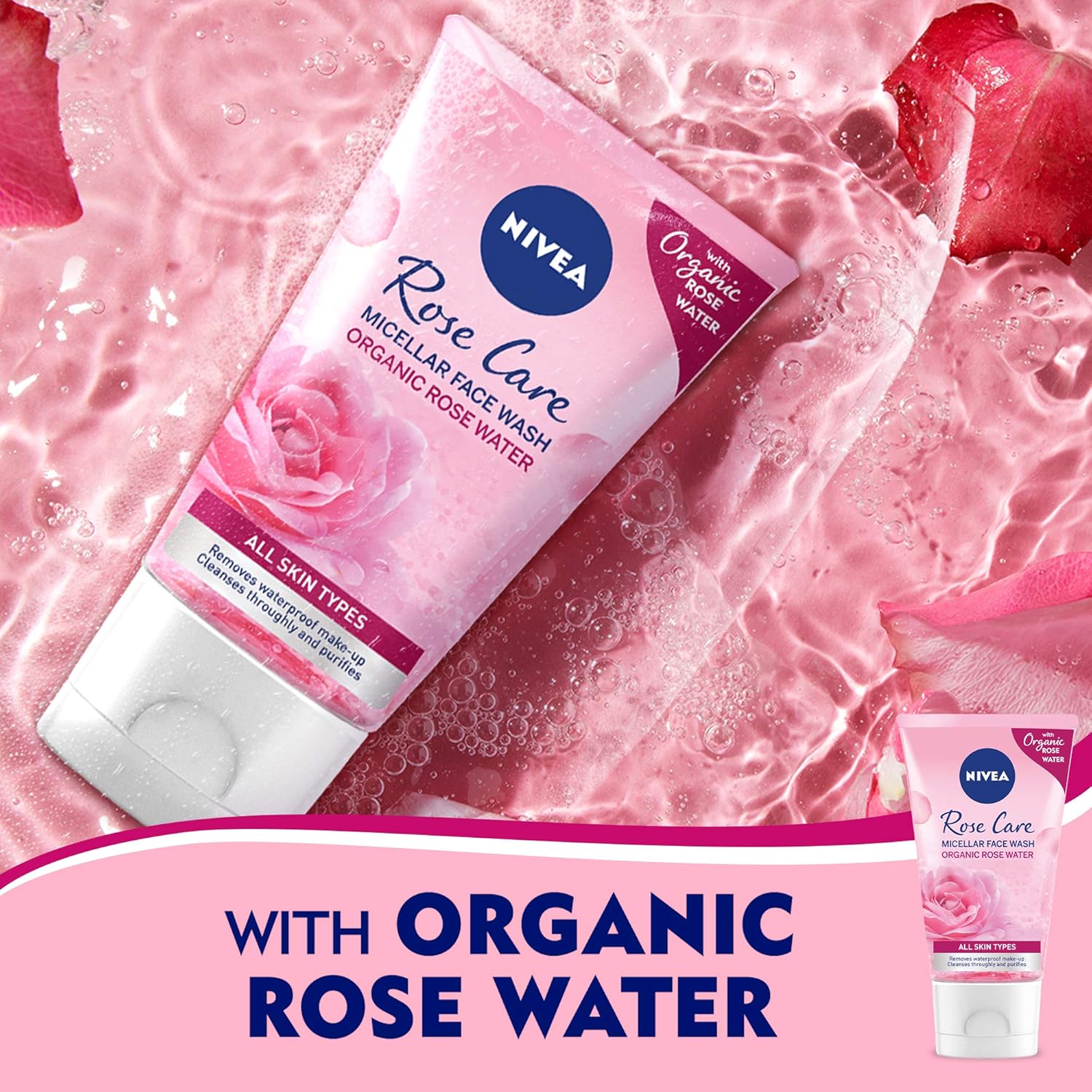 Nivea Face Wash Rose Care 150ml Micellar Rose Water