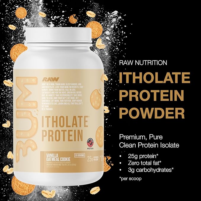 Raw Whey Isolate Protein Powder, Vanilla Oatmeal Cookie 25 Servings