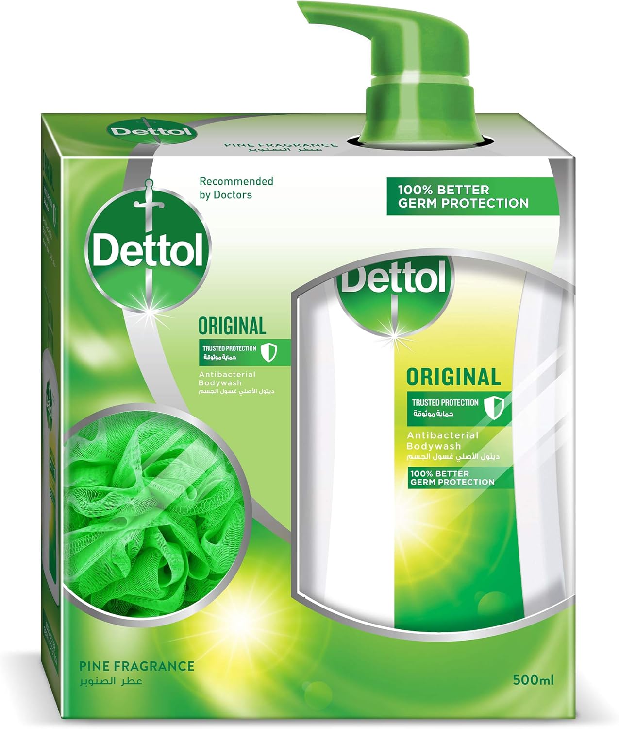 Dettol Shower Gel Original 500Ml Plus Puff