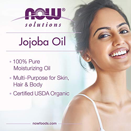 NOW Organic Jojoba Oil – Moisturizing Multi-Purpose Oil for Face & Hair, 4oz