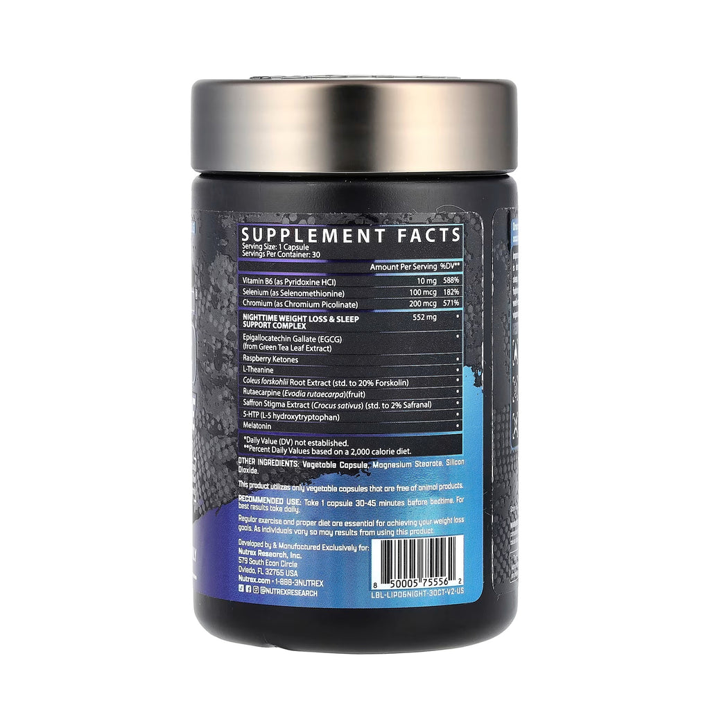 Nutrex Research Lipo-6 Nighttime - 30 Capsules