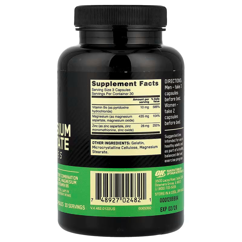 أوبتيموم نيوتريشن زنك مغنيسيوم أسبارتات