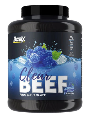 Basix beef protein isolate blue razz rush 4.4ib