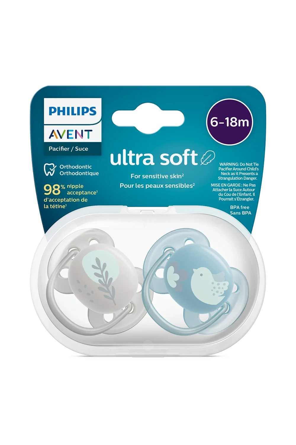 Philips avent pacifier for sensitive skin 6 18 months