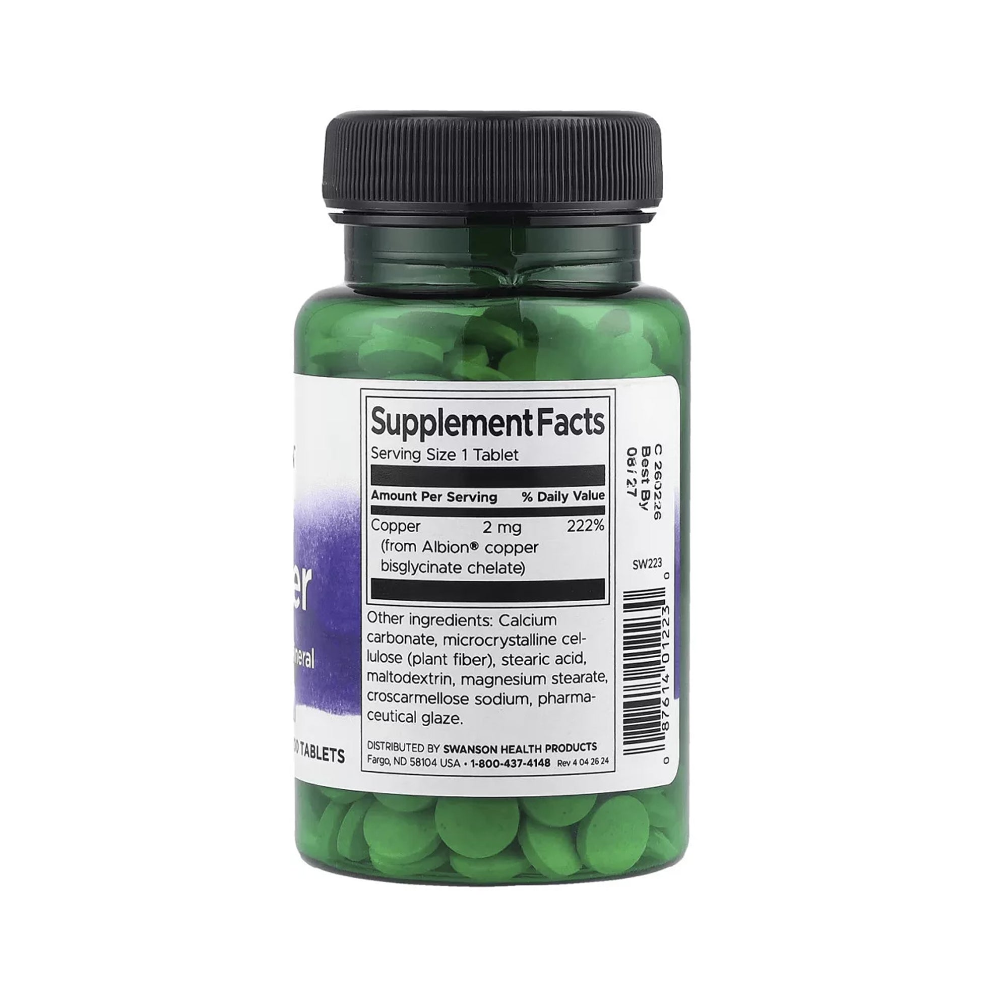 Swanson Albion Copper 2 mg - 300 Tabs