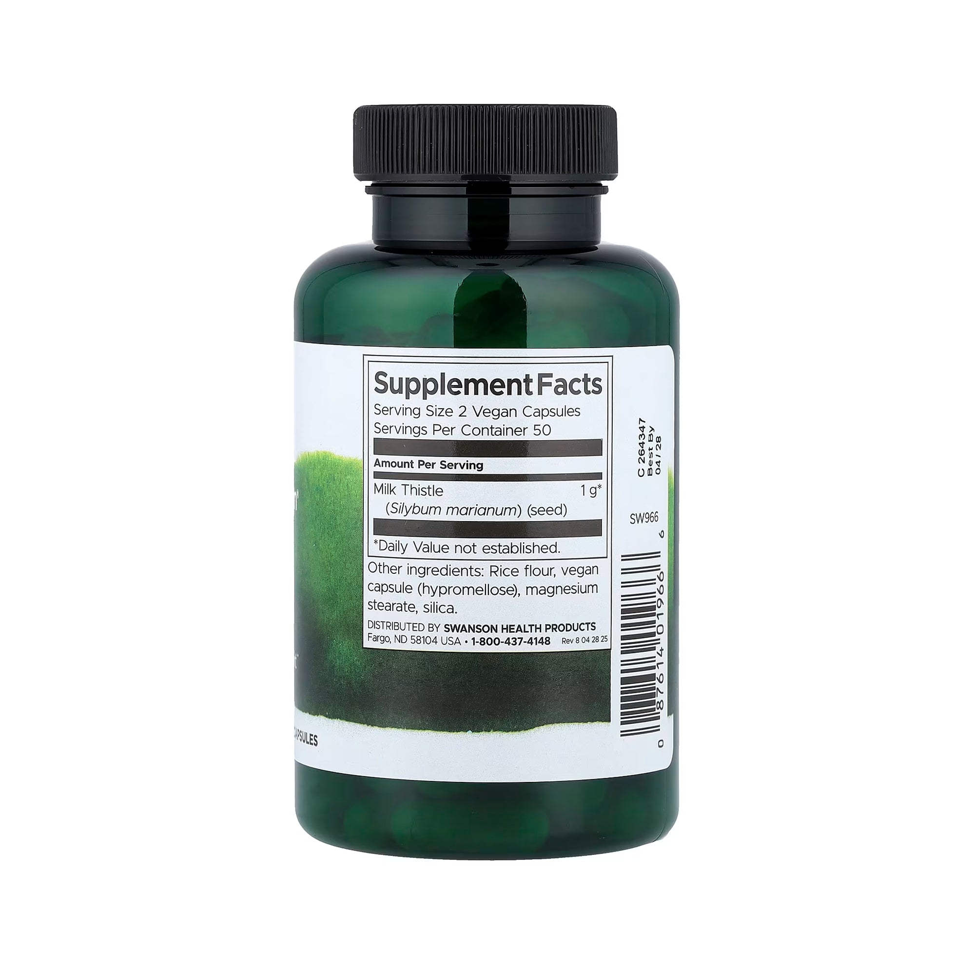 Swanson Full Spectrum Milk Thistle 500 mg - 100 Vegan Caps