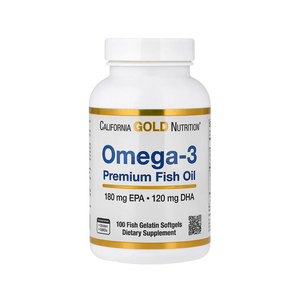 California Gold Nutrition, Omega-3 Premium Fish Oil, 100 Fish Gelatin Softgels