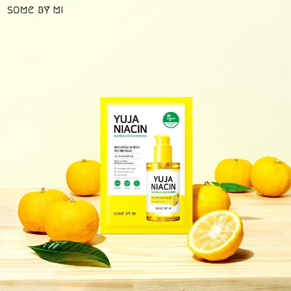 Some By Mi Yuja Niacin Blemish Care Serum Mask – Brightening Sheet 25g