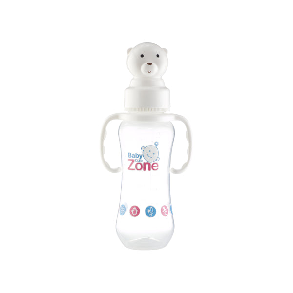 Baby Care Zone Feed Bottle 240ml Plastic with Bear Cap with hande