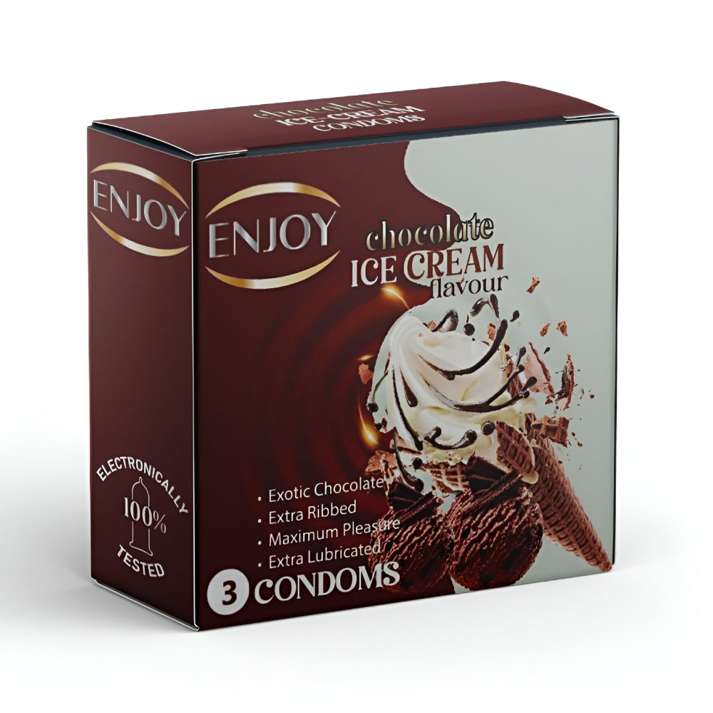 Enjoy Condoms 3pc Premium Ice Cream Chocolate Flavor