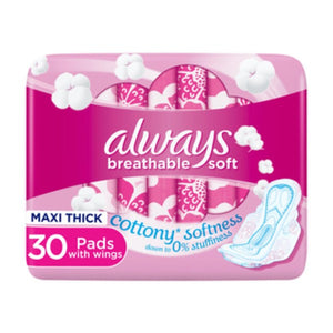 Always Pads 30Pads Maxi Thick Large With Wings Pink