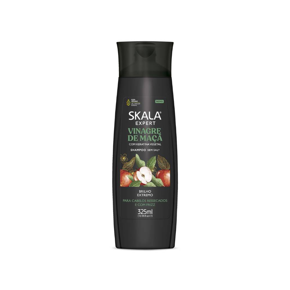 Skala hair shampoo 325ml vinagre de maça for dry and frizzy hair