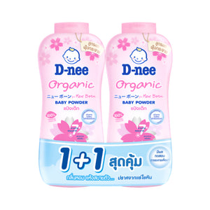 D-nee Baby Body Powder 350ml Sakura Organic For Newborns 1+1
