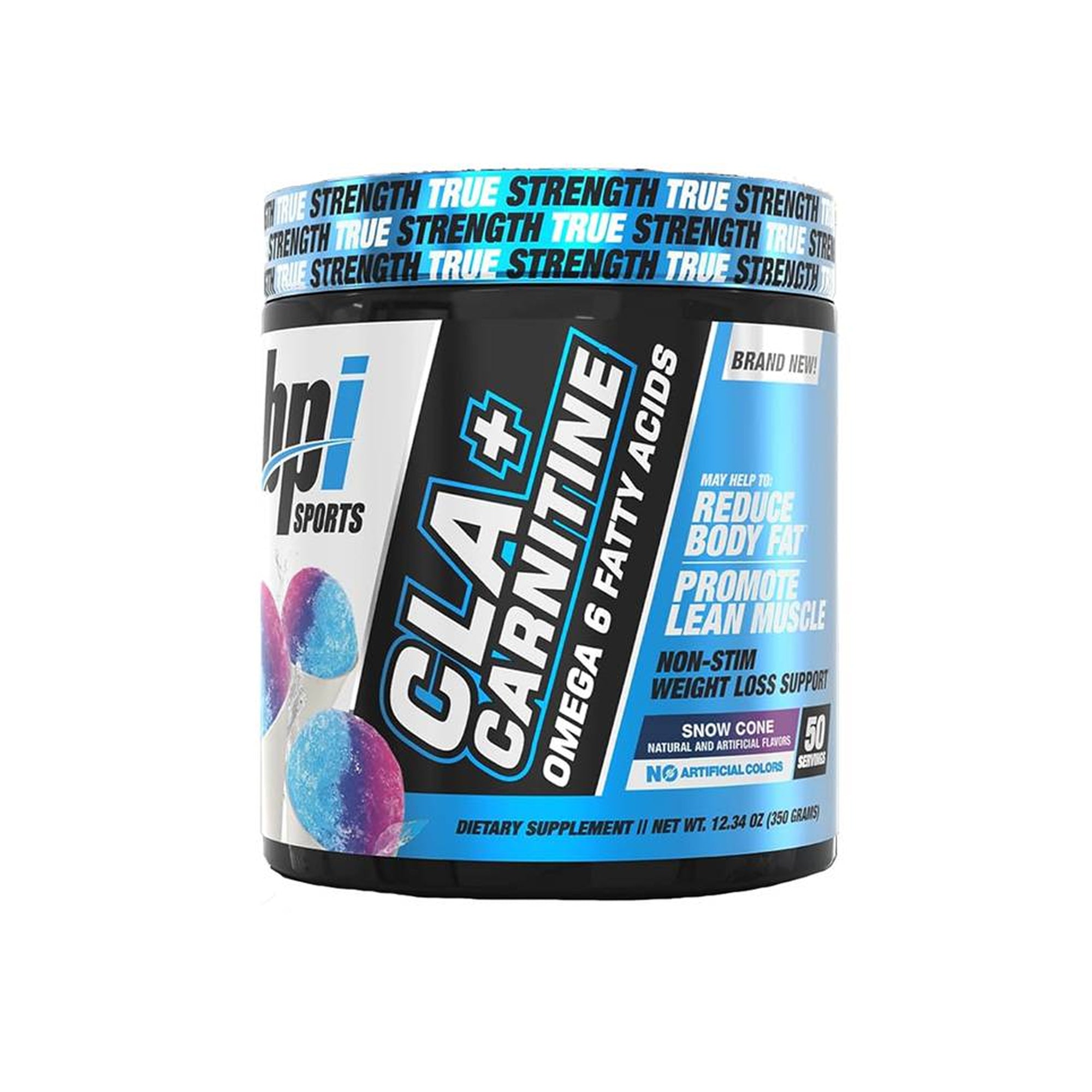 BPI Sports CLA + Carnitine Non-Stimulant Fat Burner - Snow Cone 350g (50 Servings)