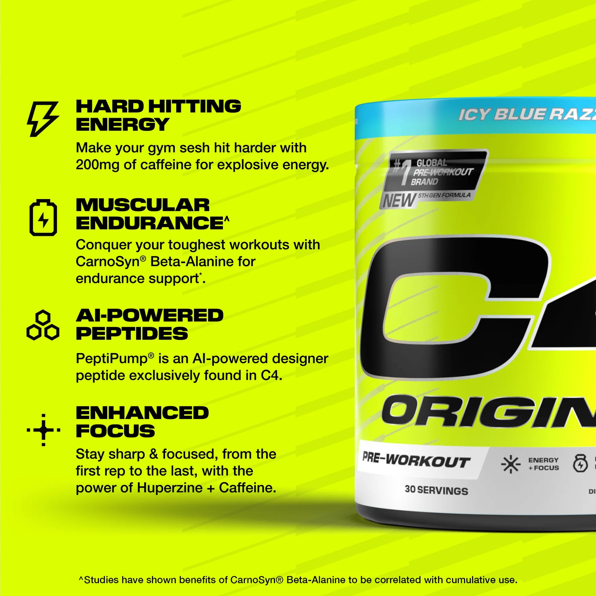 Cellucor C4 Ice Blue Razz Pre Work Out 30 حصة