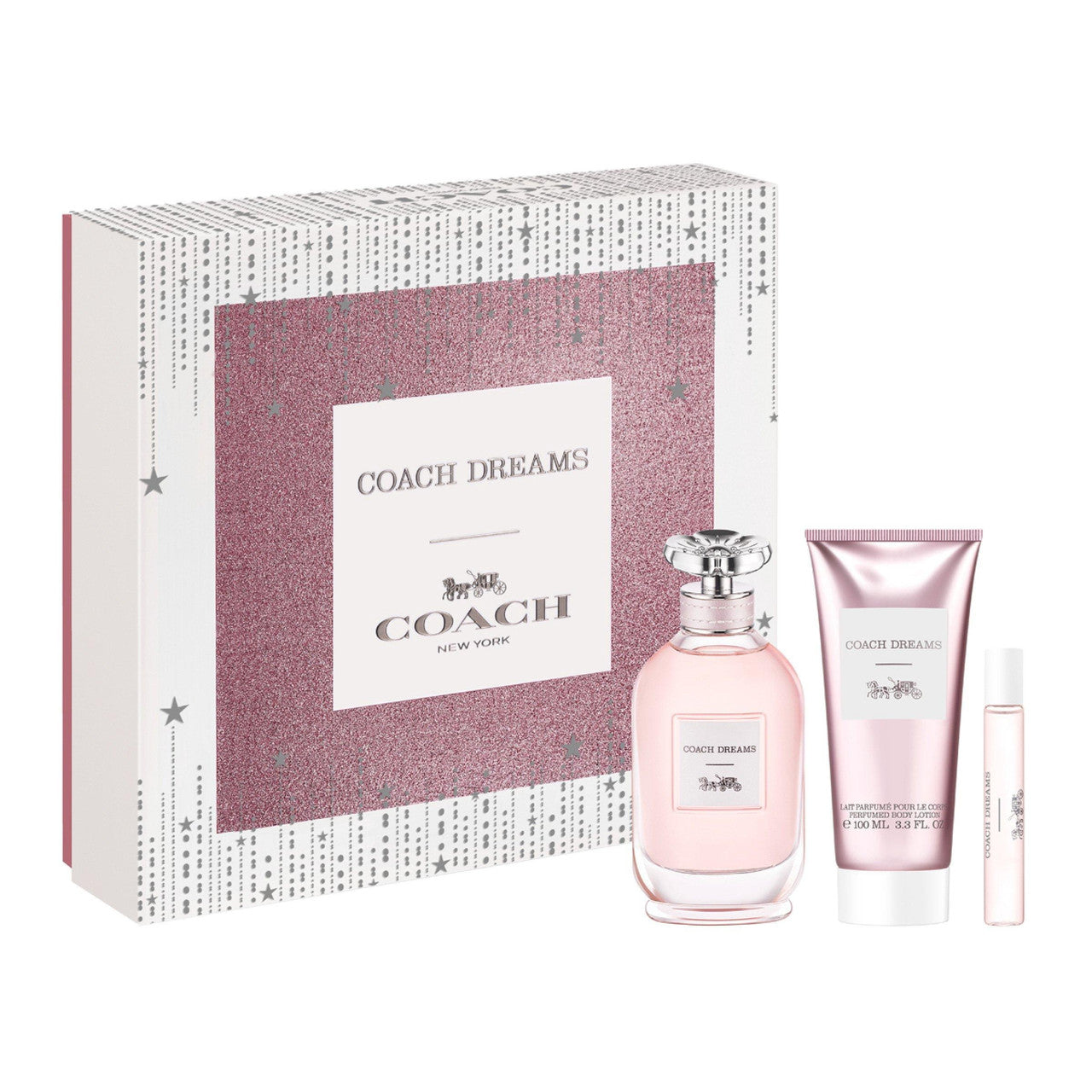 مجموعة هدية Coach Dreams عطر – أو دو بارفيوم 90 مل + لوشن الجسم 100 مل + عينة حقيبة 7.5 مل