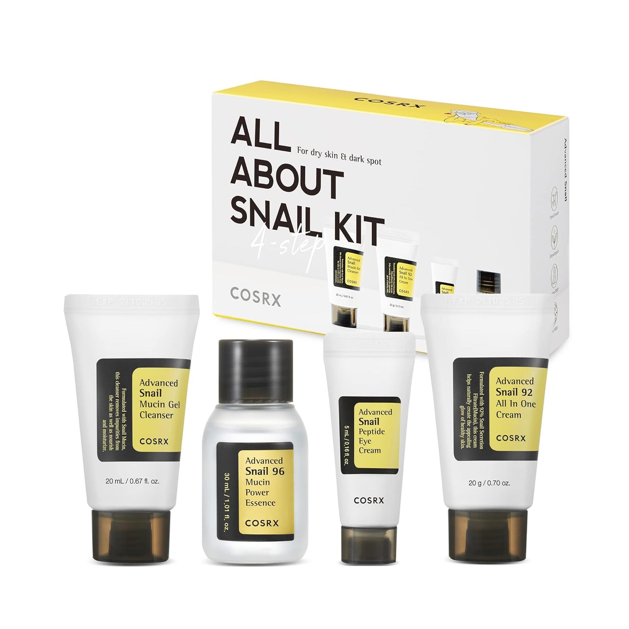 COSRX Snail Mucin Skin Care Set – Hydrating & Rejuvenating Korean Beauty (4pc)
