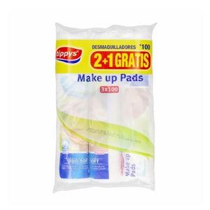 Tippys Rounded Cotton Pads 3x100 Make Up Removel