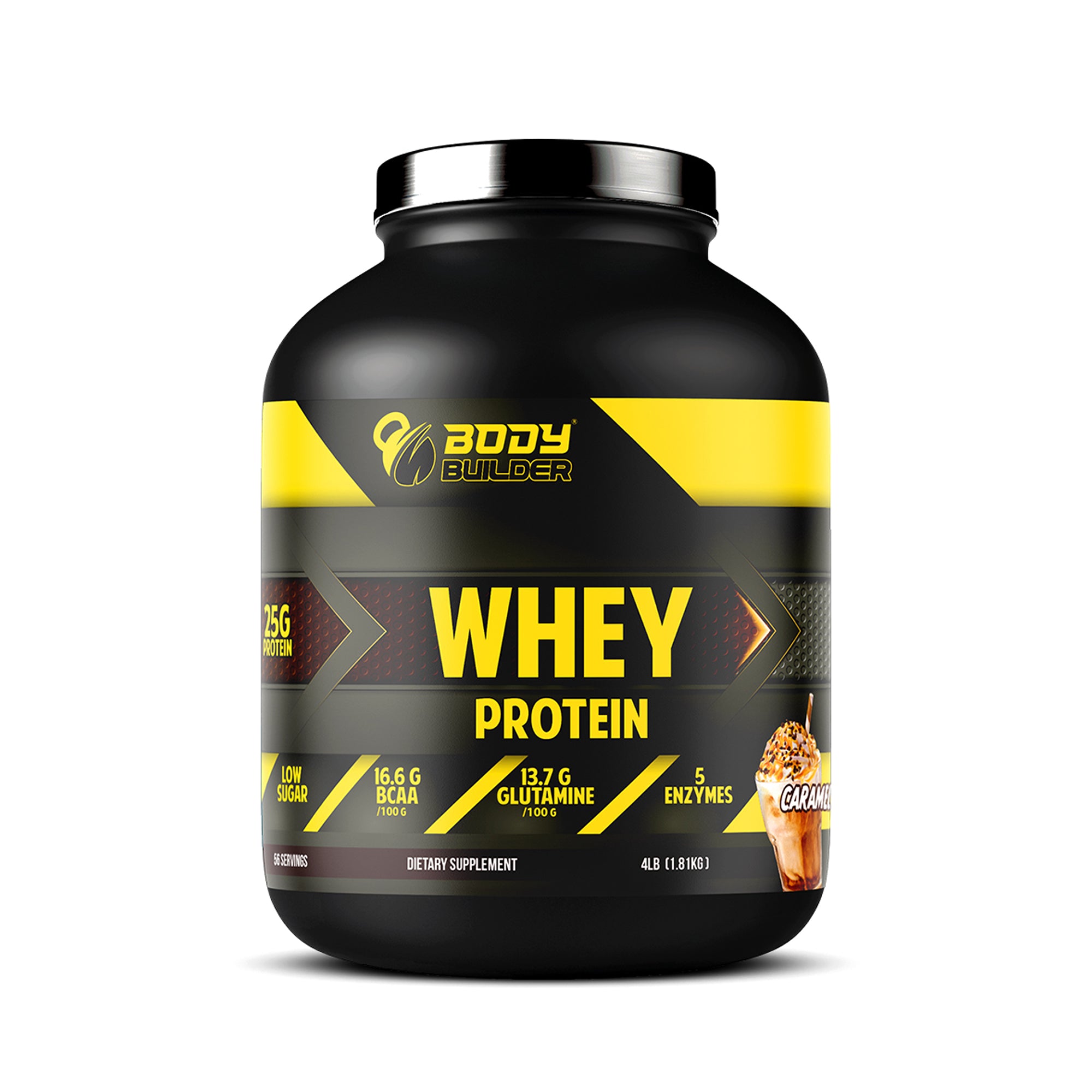 Body Builder Whey Protein Powder – Caramel Latte, 4lb (1.81kg)