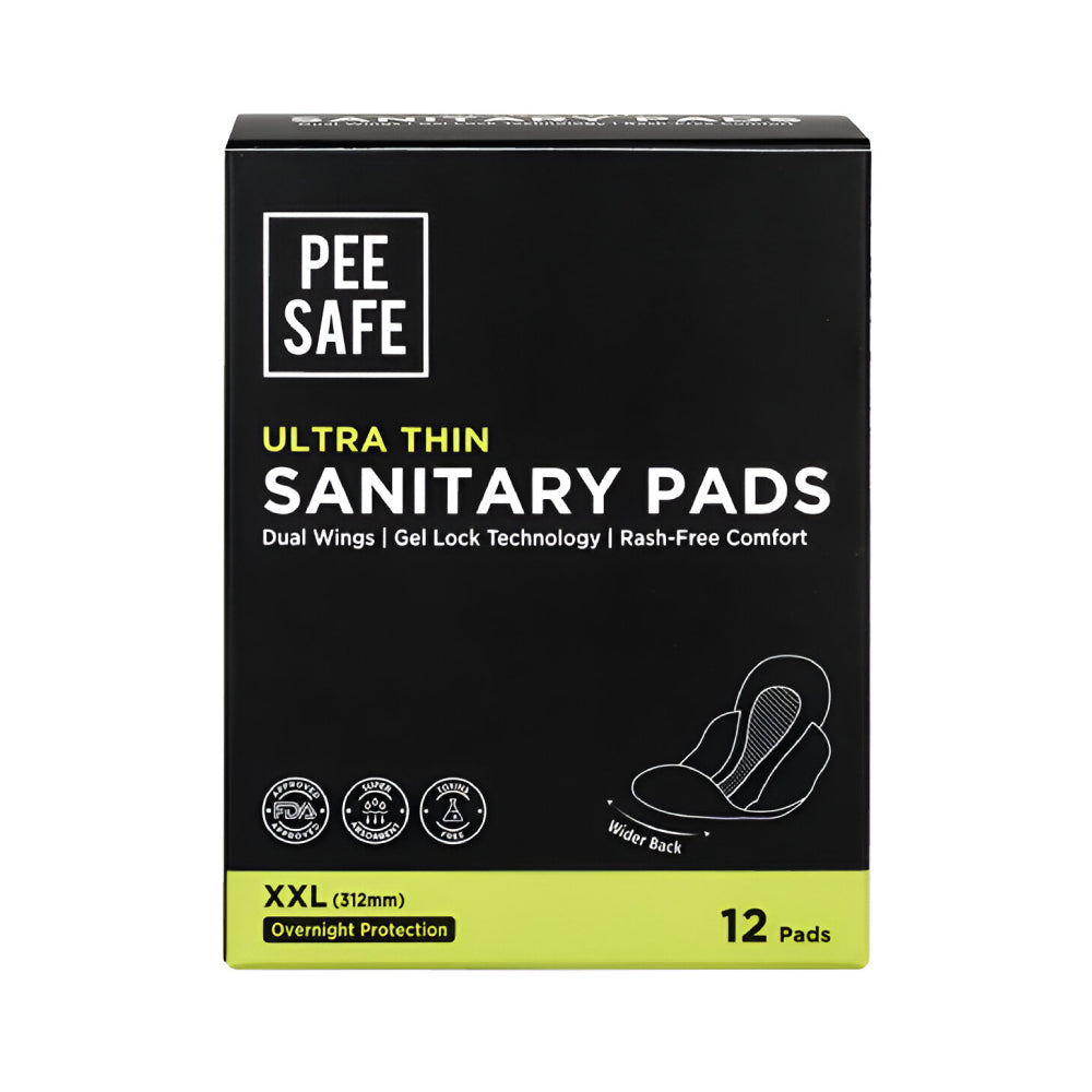 فوط Pee Safe 12 فوطة XXL فوط رفيعة للغاية مع أجنحة ليلية طويلة إضافية