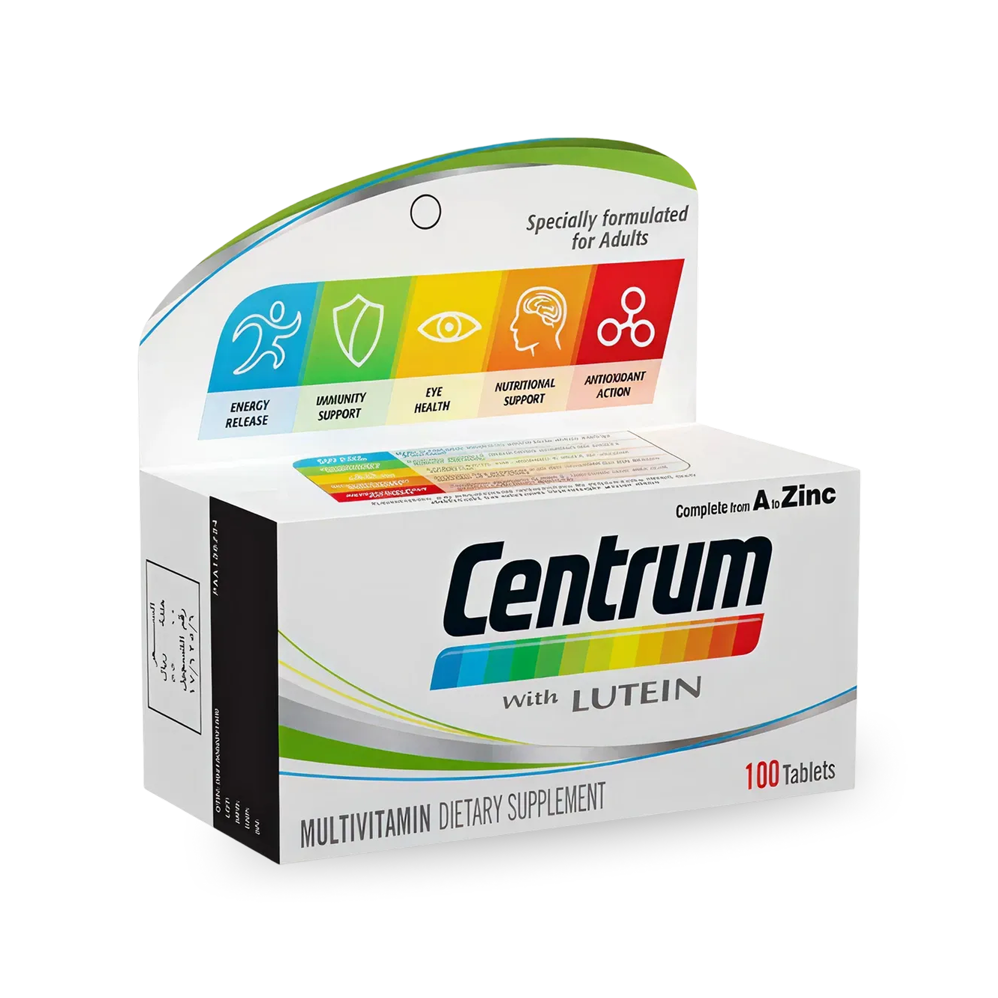 Centrum Multivitamin with Lutein - 100 Tablets | Complete Daily Nutrition & Eye Health