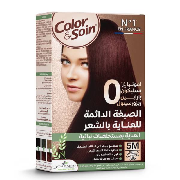 Color & Soin Hair Color Kit 135ml Without Ammonia 5M Light Mahogany Chestnut v2