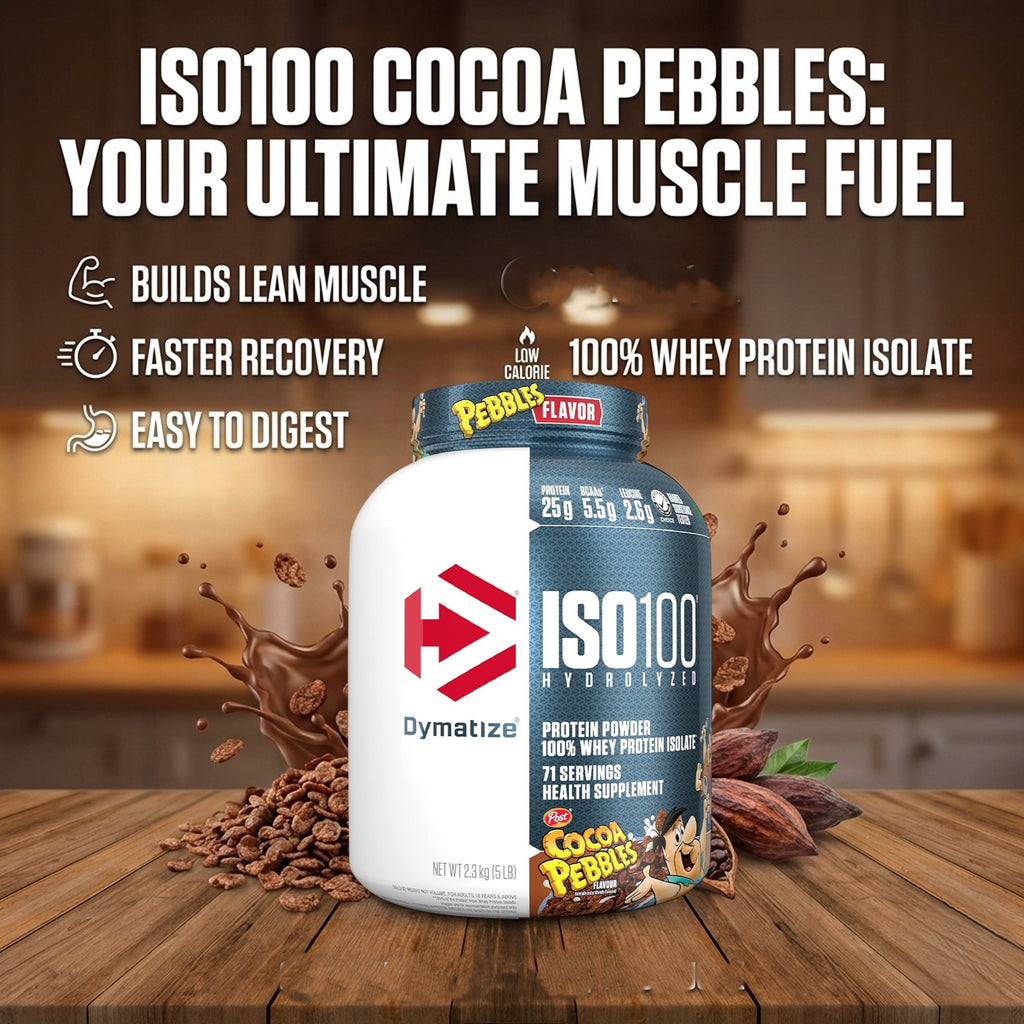 مسحوق بروتين دايمايز ISO 100 المتحلل - بنكهة حبوب الكاكاو، 5 أرطال