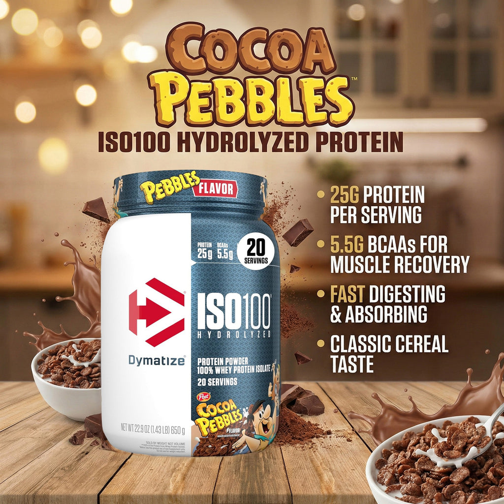 Dymatize ISO 100 Whey Protein Isolate - Cocoa Pebbles - 650g 20 Servings