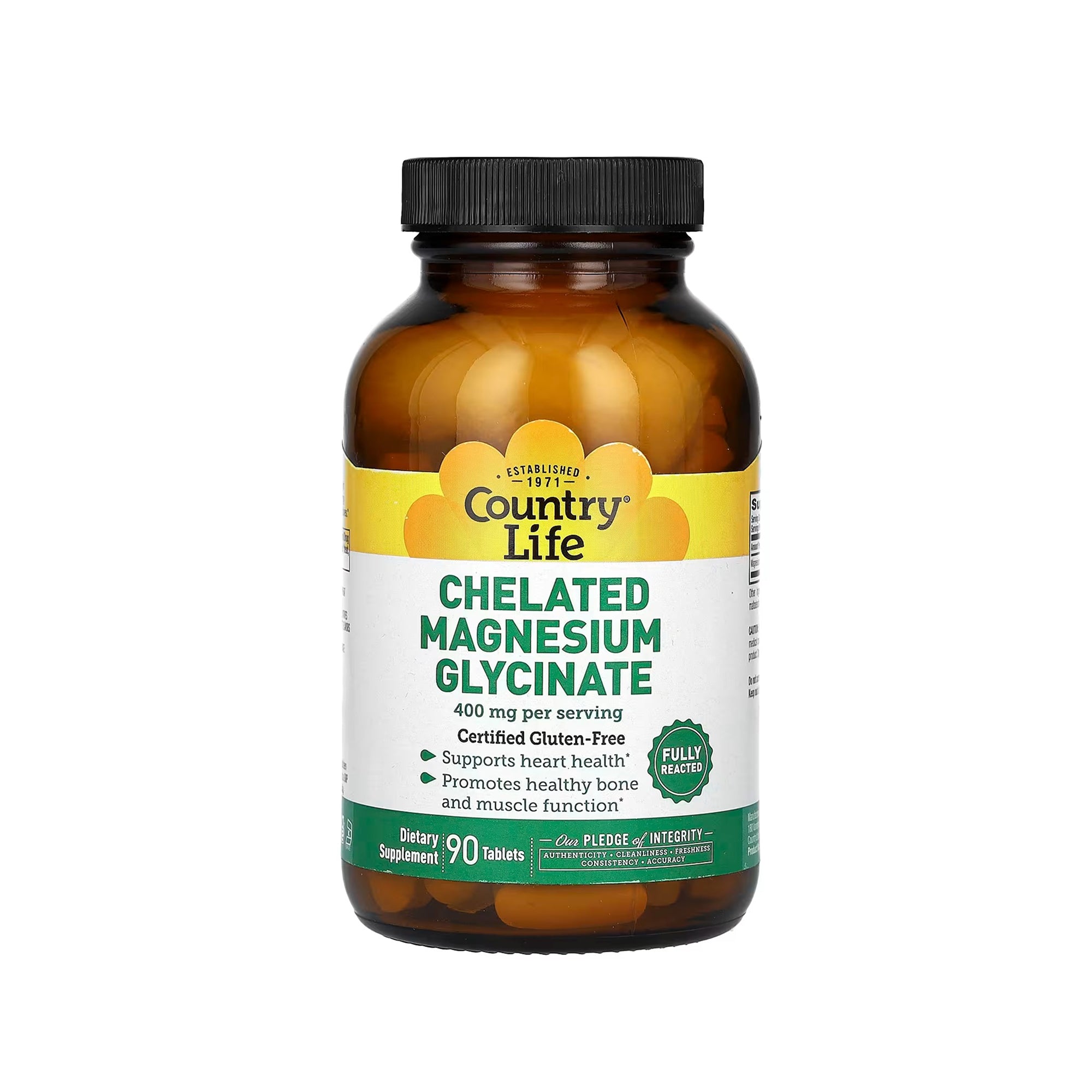 Country Life Chelated Magnesium Glycinate 400 mg - 90 Tablets