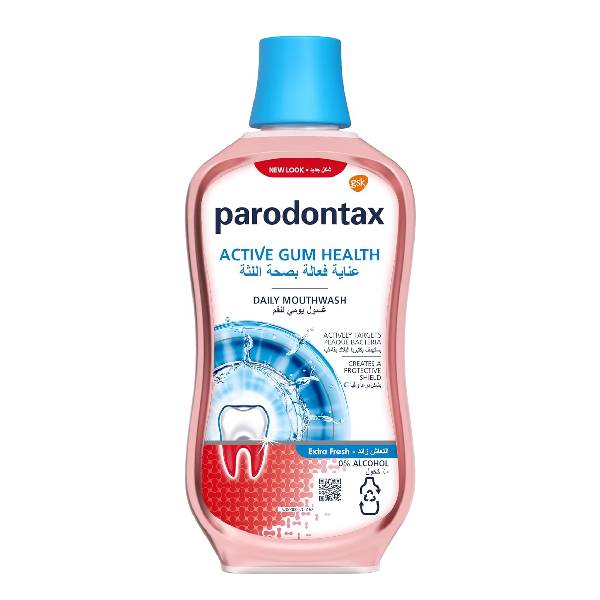 غسول الفم بارودونتاكس 500 مل صحة اللثة النشطة انتعاش إضافي يومي