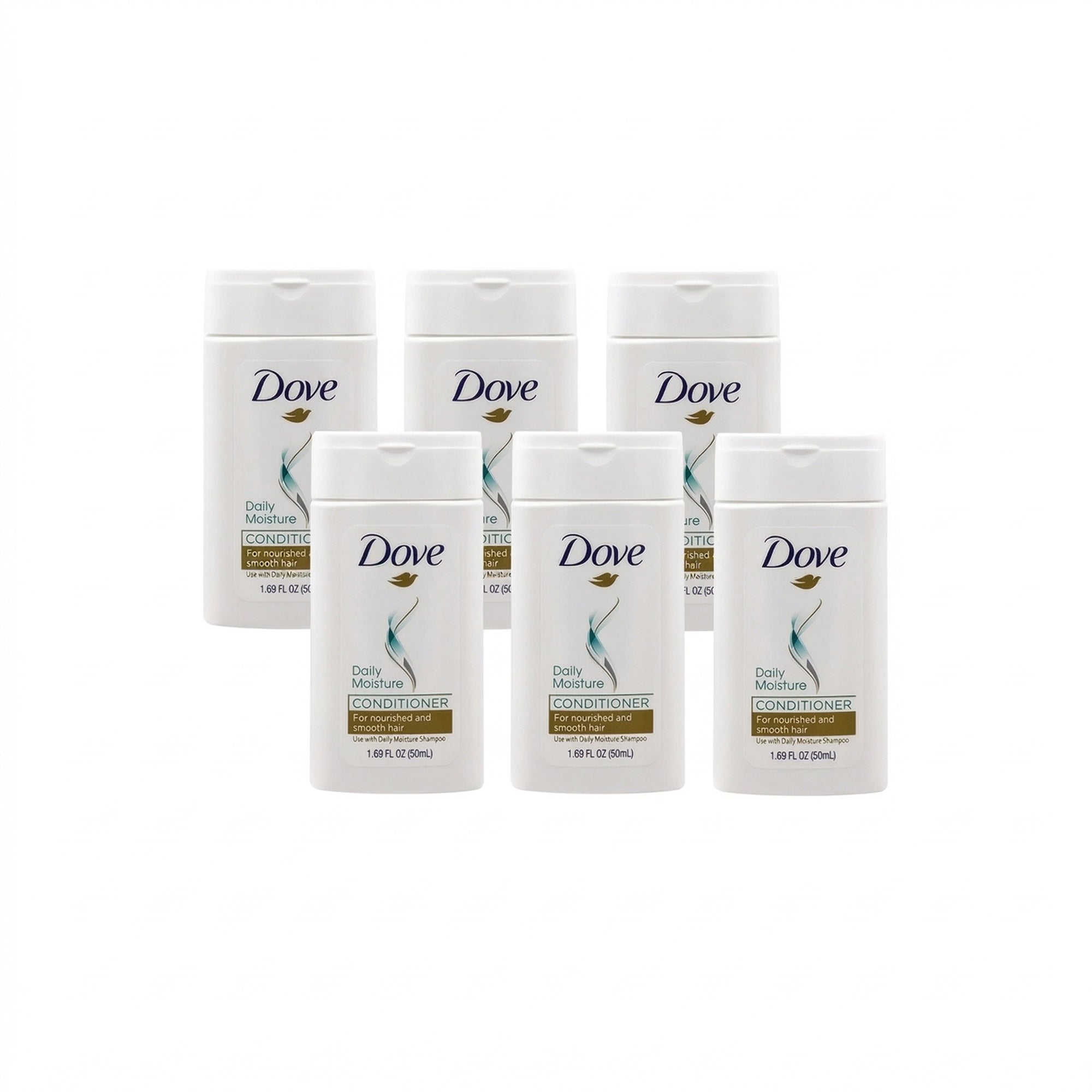 زجاجات بلسم دوف ديلي مويستشر بحجم السفر - (عبوة من 6 زجاجات) - 50 مل