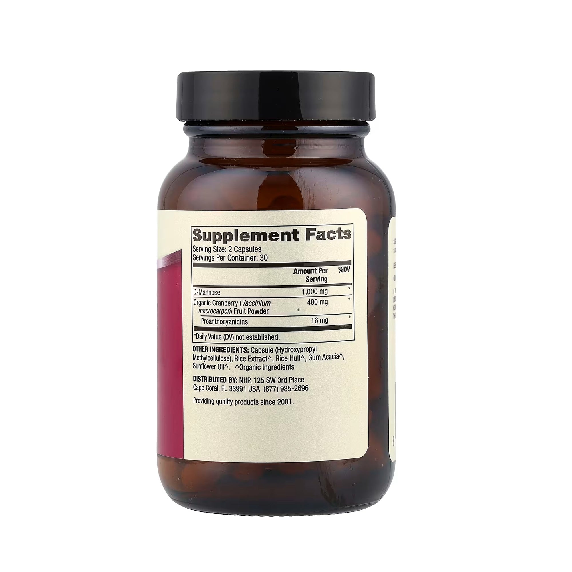 Dr. Mercola D-Mannose and Cranberry Extract - 60 Capsules