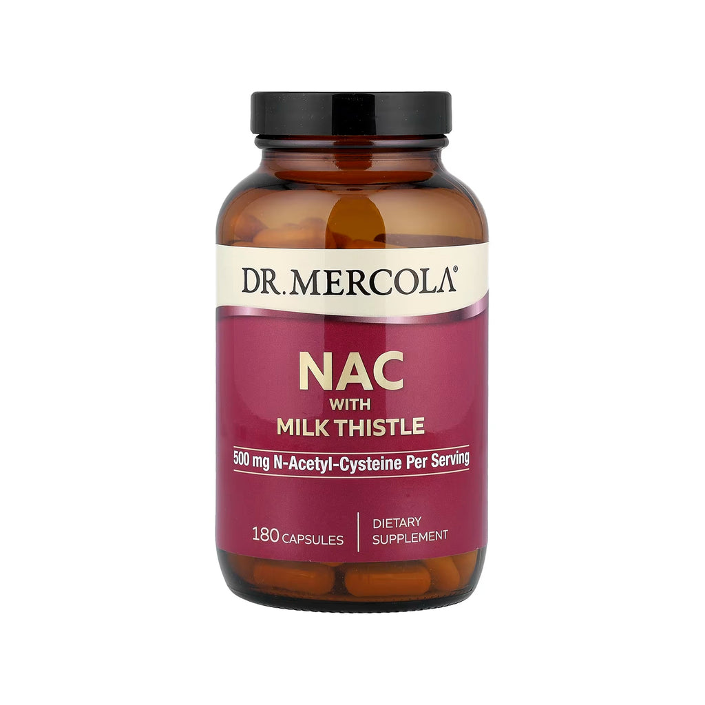 Dr. Mercola NAC with Milk Thistle 500 mg - 180 Capsules