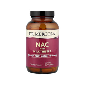 Dr. Mercola NAC with Milk Thistle 500 mg - 180 Capsules