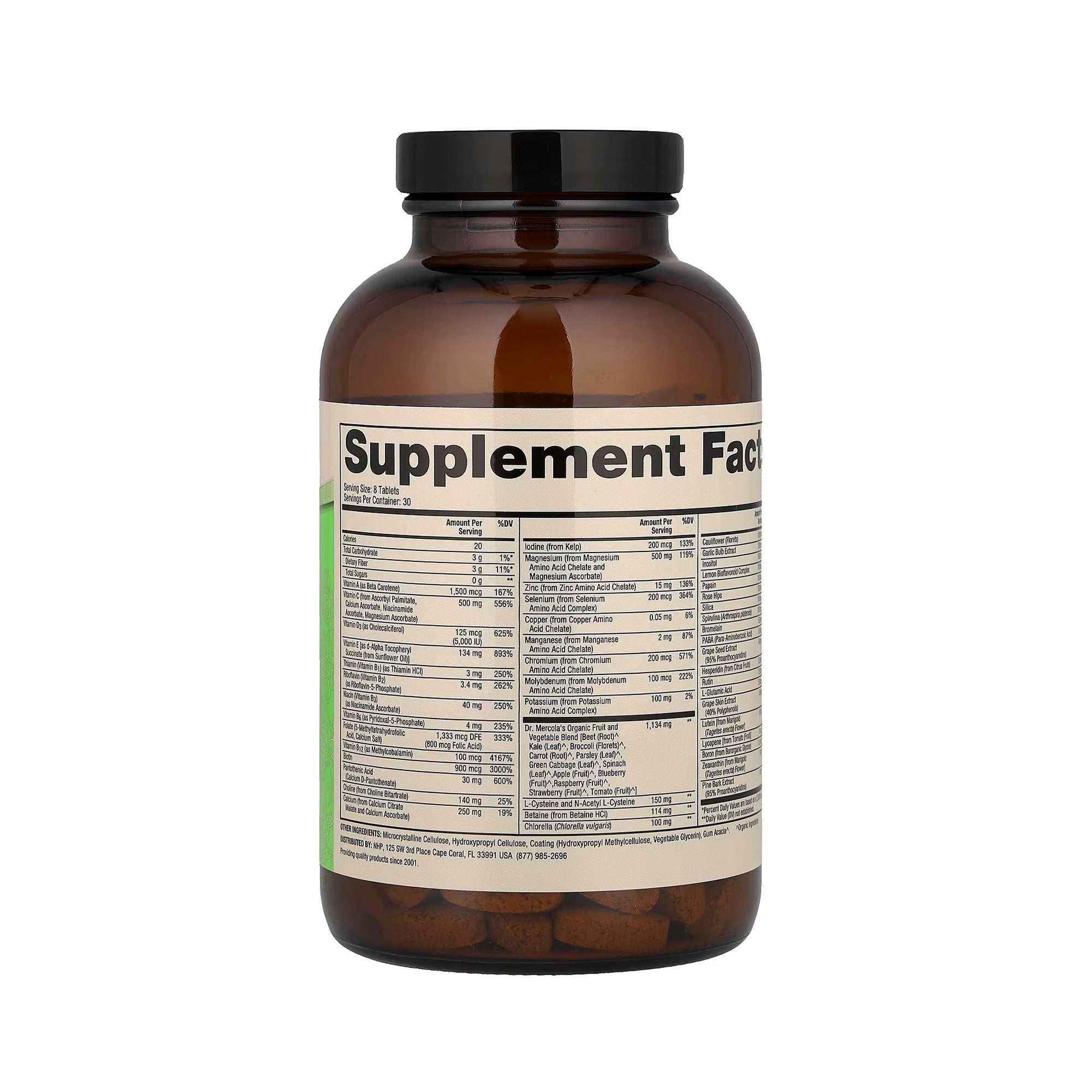 Dr. Mercola Whole-Food Complex with Added Multivitamin Plus Vital Minerals - 240 Tablets