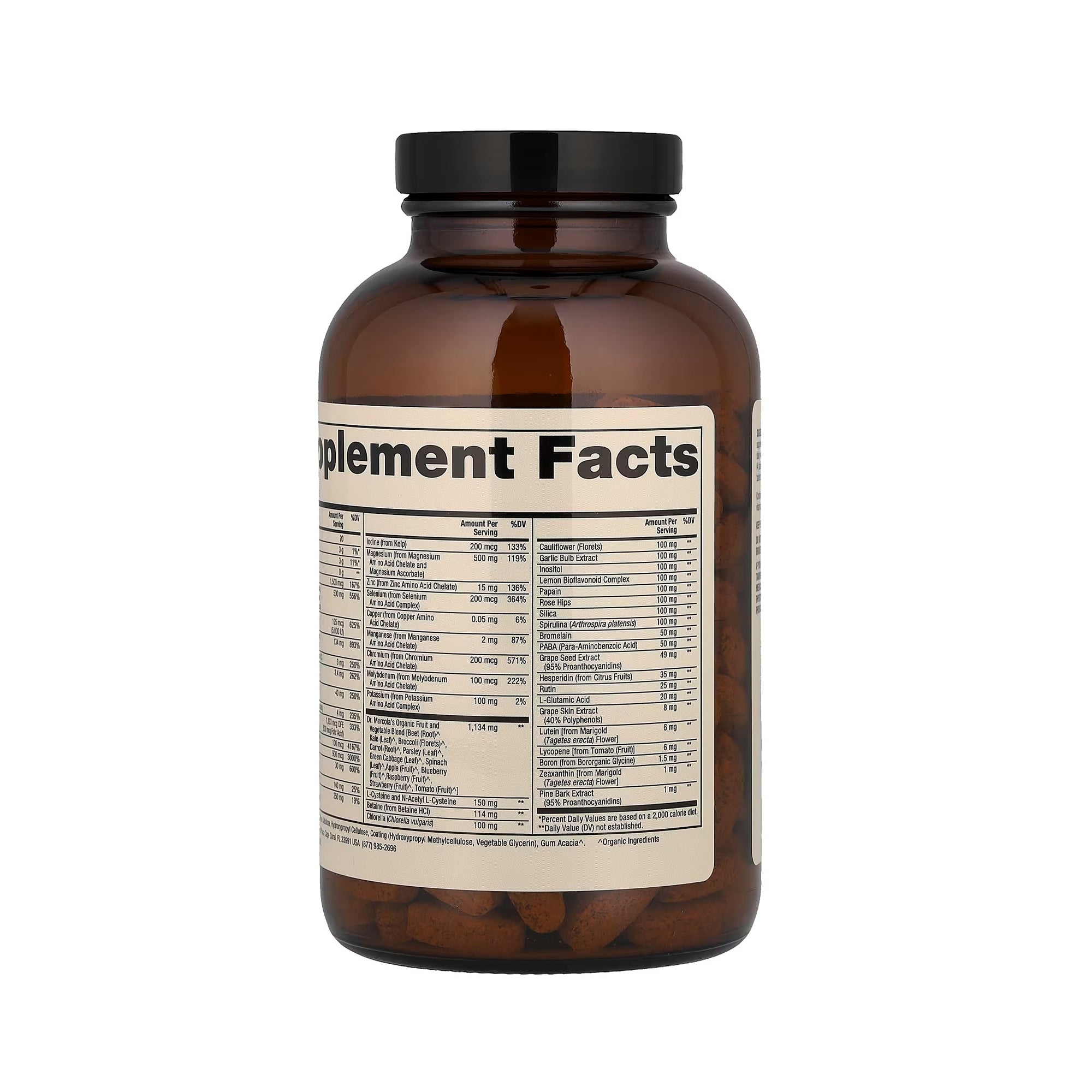 Dr. Mercola Whole-Food Complex with Added Multivitamin Plus Vital Minerals - 240 Tablets